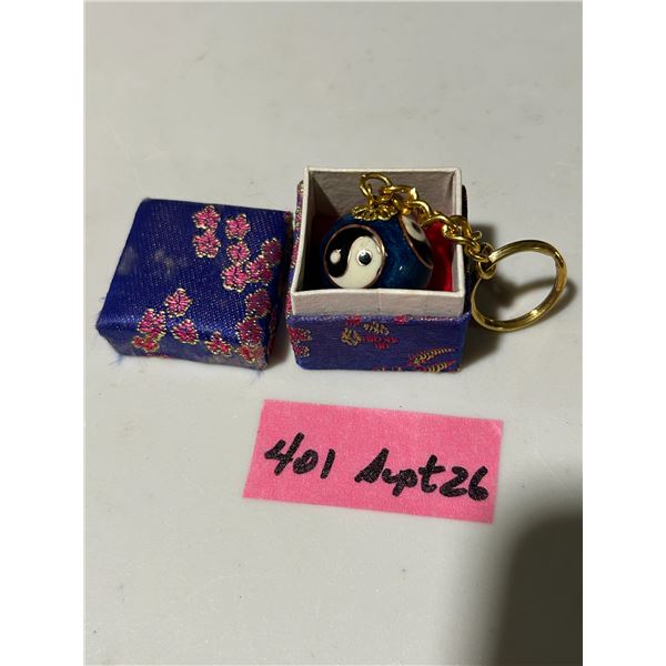 yin/yang chime ball key chain