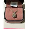Image 1 : Alexandrite and diamond pendant with attractive 19” gold coloured chain, 2013 appraisal cer