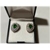 Image 2 : Synthetic emerald and CZ earrings
