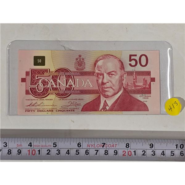 1988 UNC Canada Fifty-Dollar Bank Note