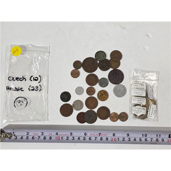 Assorted Czech & Arabic Coins