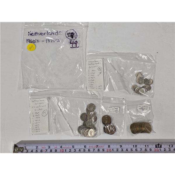 Assorted Foreign Coin Lot - 1960’s & 70’s Netherlands, 1960’s & 70[x=#821