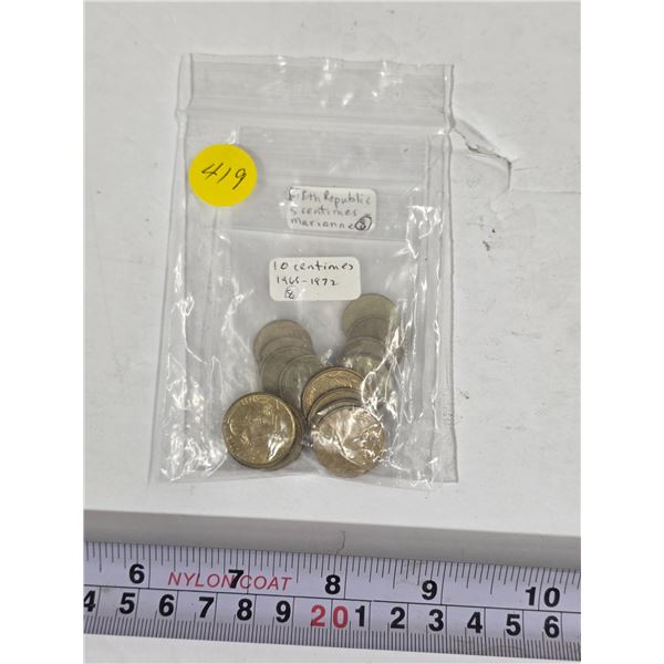 (16) Republic Francaise Five and Ten Centimes