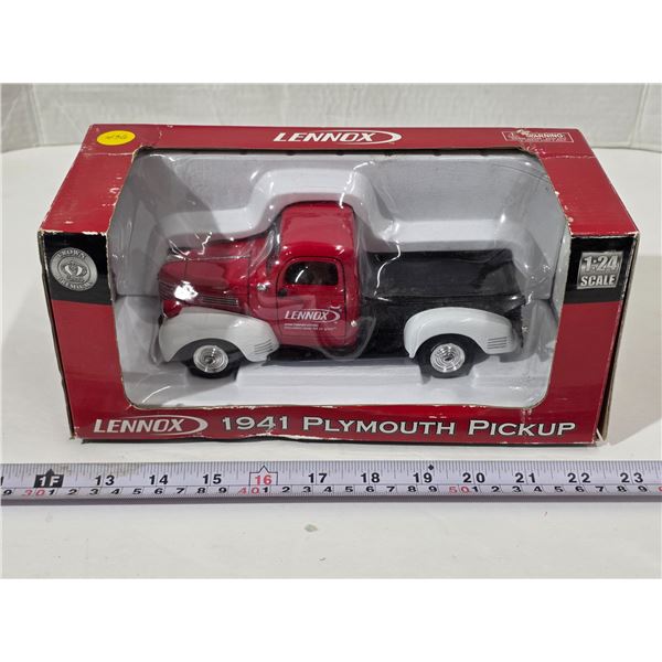 Diecast 1:24 scale 1941 Lennox Plymouth Pickup w/ Sound Effects