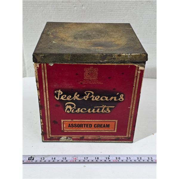 Vintage Peek Frean’s Biscuit Tin w/ Paper Label