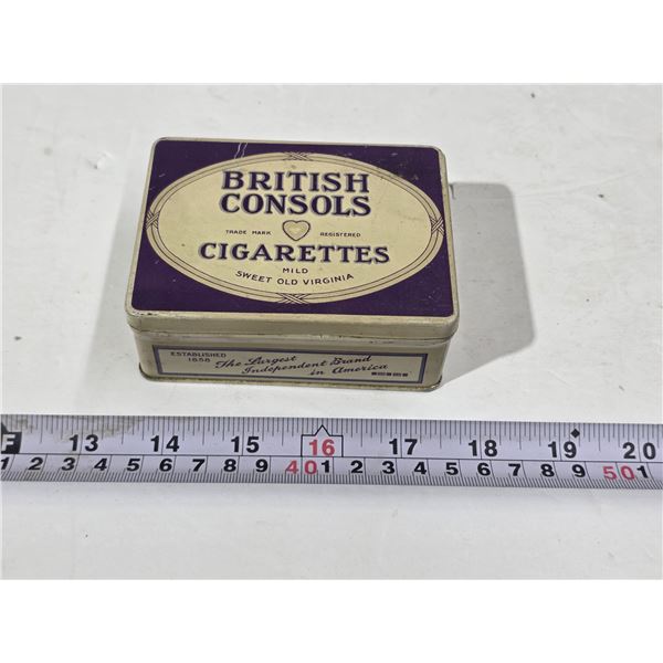 British Consols Cigarette Tin – 4”x 3”x ½”