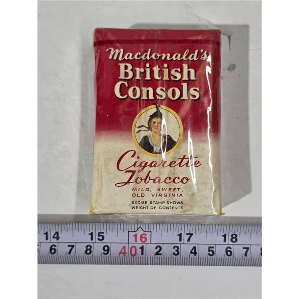 NOS Soft Pack British Consols Cigarette Tobacco