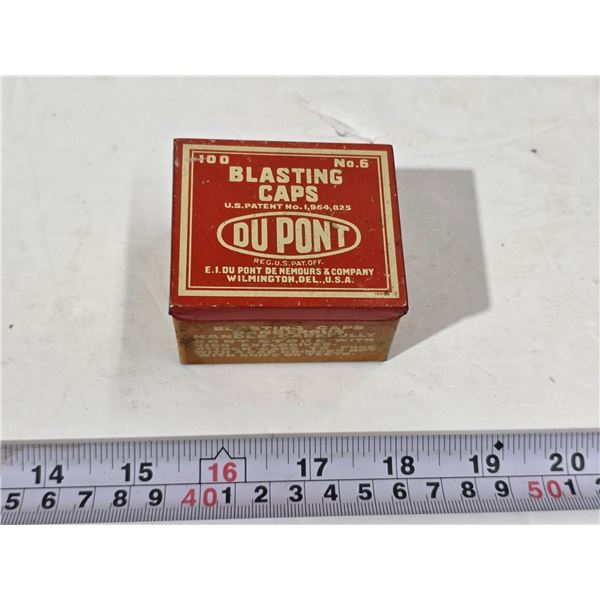 Dupont Blasting Cap Tin – 2 ½”x 2”x 1 ½”