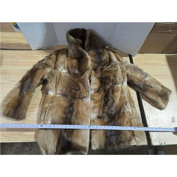 Vintage Real Beaver or Muskrat Fur Coat Furs By Ceo Corrigal Co Heavy Coat Nice Condition