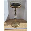 Image 1 : Floor Ashtray Brass with Pearl Design Retro 24'' Tall with Glass Insert