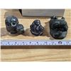 Image 2 : (3) Soap Stone Figures All Stamped Wolf Orginal