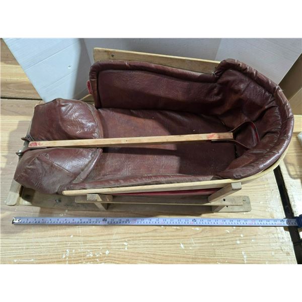 Hidswooden Sledwith Coushion wth Padding 32'' Long ( Nice Condition)