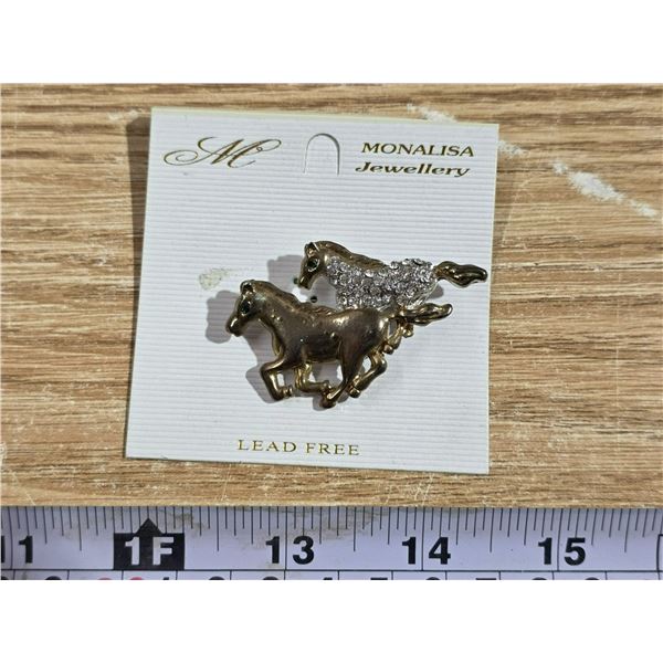 2'' Wild Horses Brooch MonaLISA Stamped