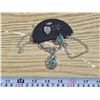 Image 1 : Carina Earrings and necklace, Set Sliver Tone Misc