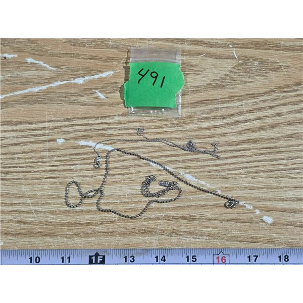 (2) Sliver Tone Necklaces (1) Stamped 9.25