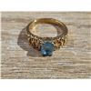 Image 2 : Gold Colored Ring Lito Blue Stone Stamp