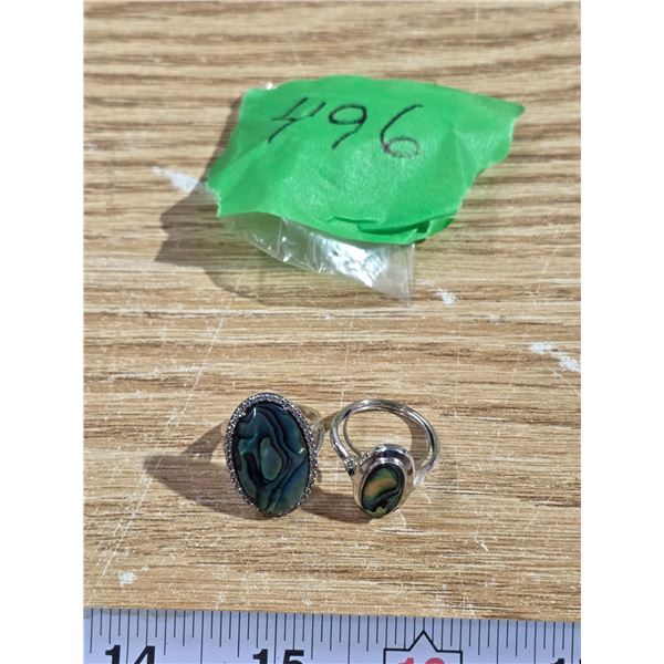 (2) Sliver Tone Ring (1) Stamped Avon