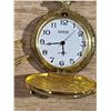 Image 2 : Suisse Gold Colored Pocket Watch (Not Working) with Chain
