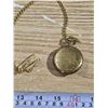 Image 4 : Suisse Gold Colored Pocket Watch (Not Working) with Chain