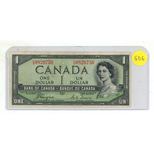 1954 Bank of Canada One Dollar (Devil's Face)