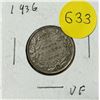 Image 1 : 1936 Canada Silver 25 Cents.