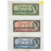 Image 1 : 1954 Canada One, Two and Five Dollars.