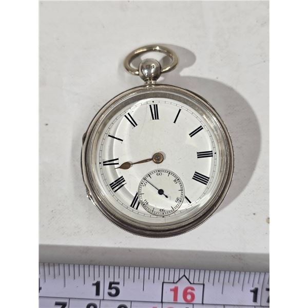 Key Wind Sterling Silver Pocket Watch Engraved “1903”