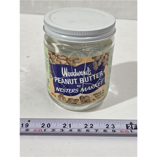 Vintage Glass Woodwards Peanut Butter Jar