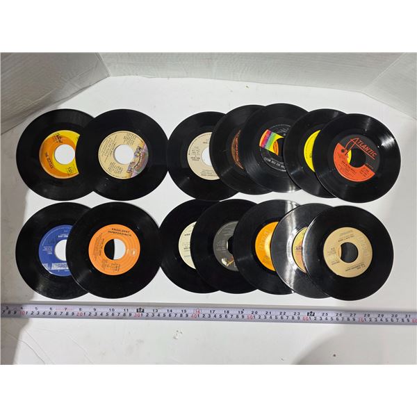 (15) 45 RPM Vinyl Records – Beatles, James Brown, Nancy Sinatra, etc.