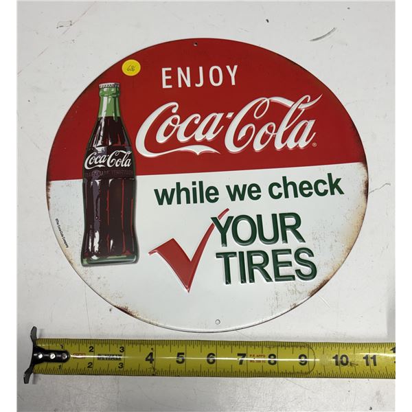 12” Metal “Enjoy Coca-Cola” Tire Shop Sign