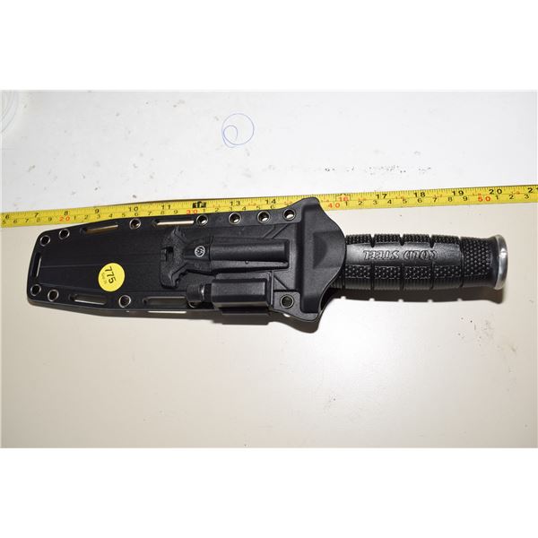 Knife w/ Hone & Flashlight in Sheath