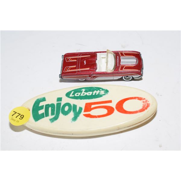 Vintage Hot Wheels ’63 T-Bird & Labatt’s Bottle Opener