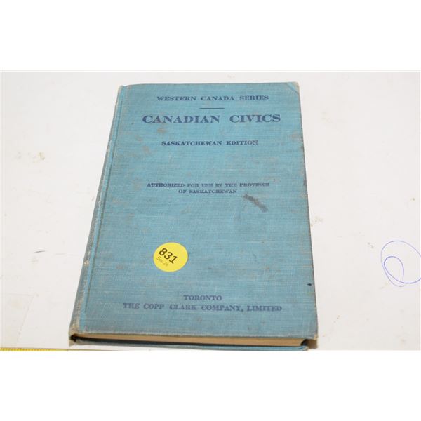 1926 Canadian Civics Saskatchewan Book