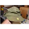 Image 1 : Vintage 1966 Canadian Military OD 7 Cotton Drill Bush Hat Utility Cap - Size 7 ¼