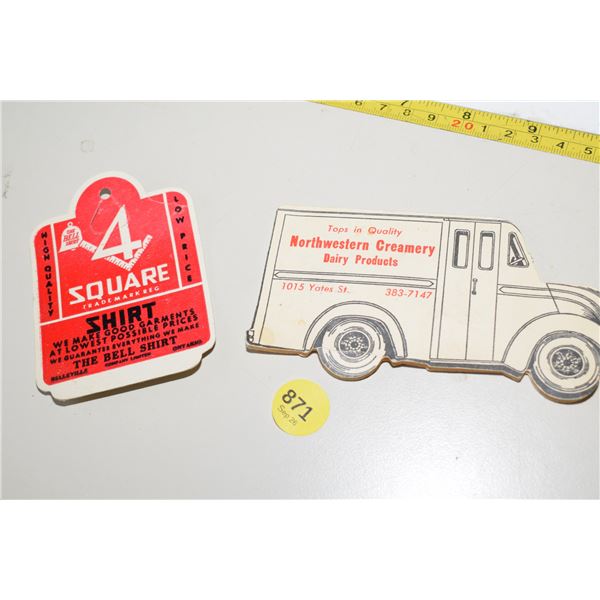 Vintage Shirt Tag & Advert Needle Book