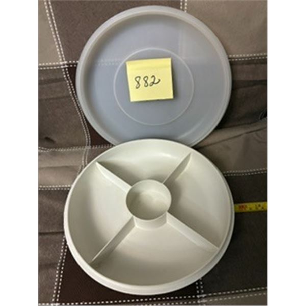 Vintage Tupperware Divided Serving Tray, c/w Cover.  1708-3