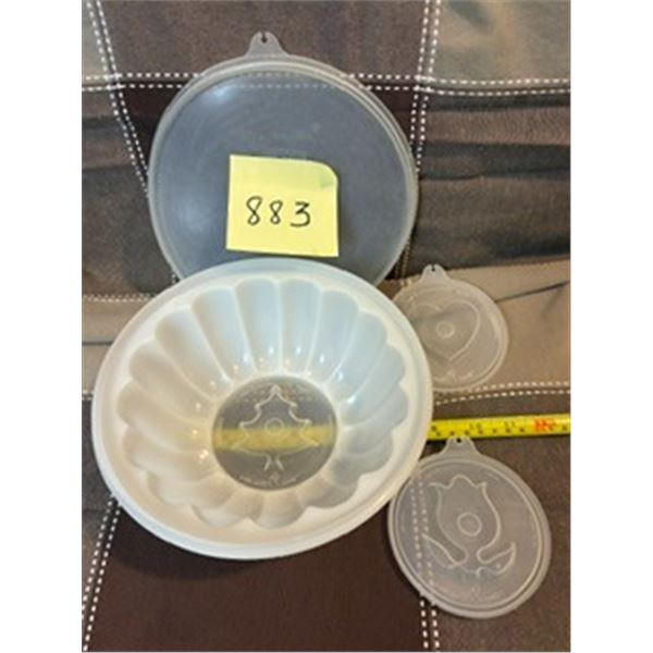 Vintage Tupperware Salad Mold with Lid and Inserts