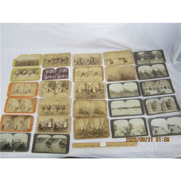 911. Lot of 27 Antique Stereoview Cards