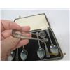 Image 3 : 918. Antique Siver Plate Teaspoons and Sugar Tongs with Original Display Case