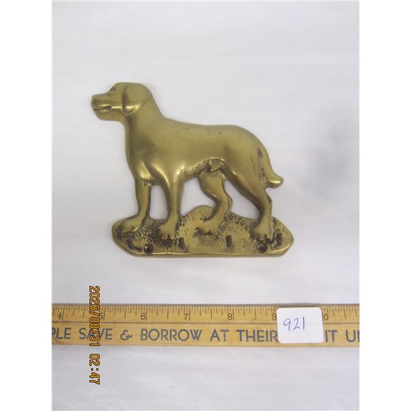921. Antique Brass Dog Key Hanger