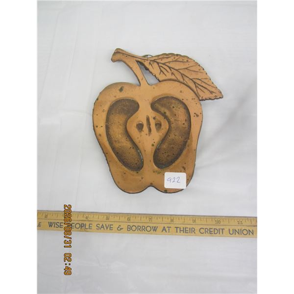 922. Vintage Copper Trivet or Hot Pad for a Table Shaped like an Apple