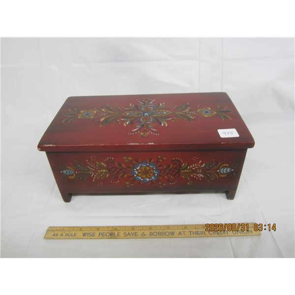 925. Vintage Stash Box Hand Painted