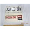 Image 1 : 932. 2 Vintage New Car Front Plates Jubilee Ford and Woodridge Mercury Lincoln Calgary