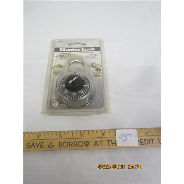 951. New in Package a Master Lock Combination Pad Lock
