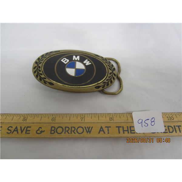 958. Vintage Solid Brass BMW Belt Buckle