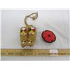 Image 1 : 968. Native American Ornamental Baby Boots Hand Beaded and a Beaded Poppy Pin