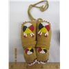 Image 2 : 968. Native American Ornamental Baby Boots Hand Beaded and a Beaded Poppy Pin