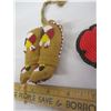 Image 4 : 968. Native American Ornamental Baby Boots Hand Beaded and a Beaded Poppy Pin
