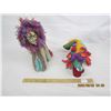 Image 1 : 975. Vintage Mexican Folk Art Stuffed Animals Lion and Alligator
