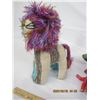 Image 2 : 975. Vintage Mexican Folk Art Stuffed Animals Lion and Alligator
